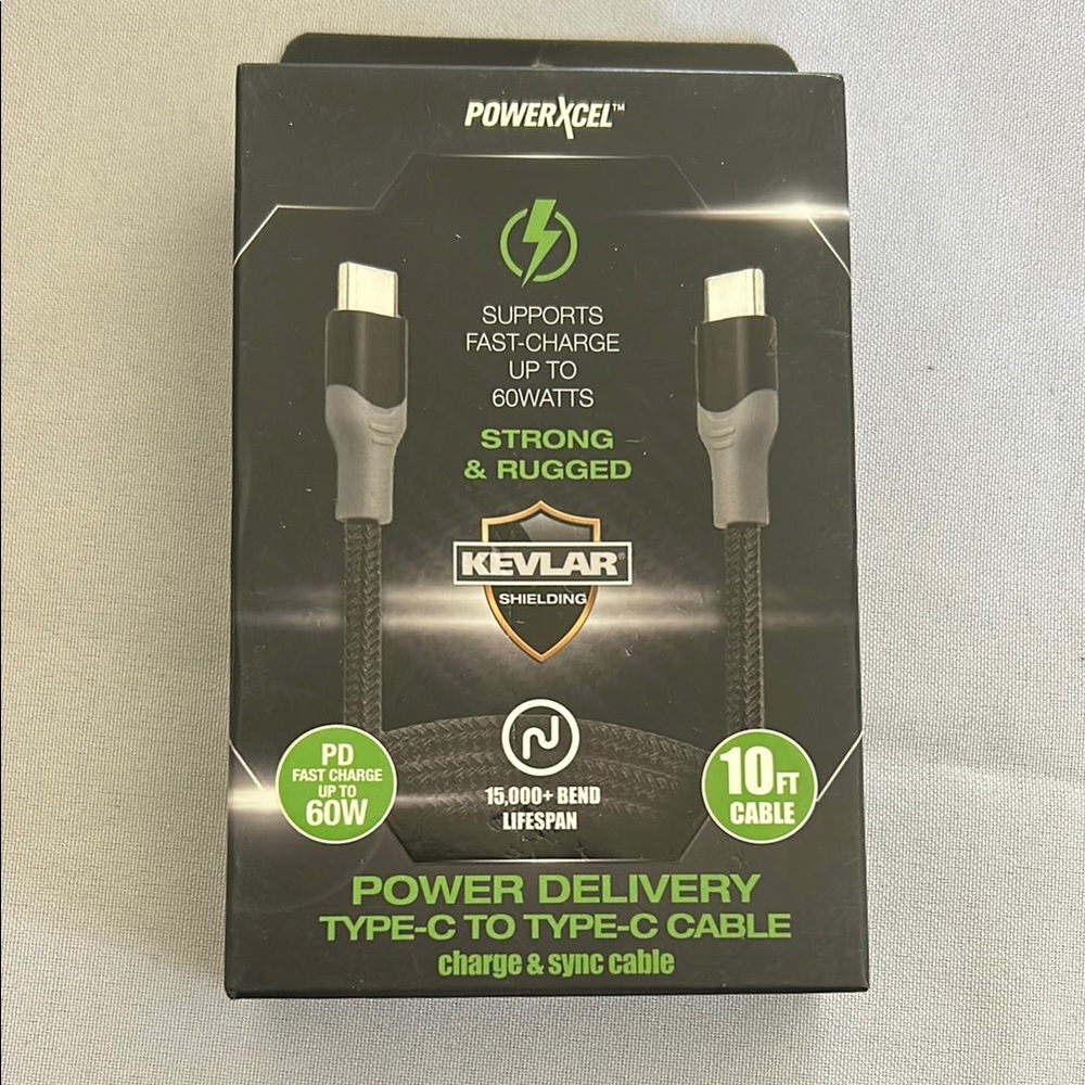 PowerXcel Black Type-C to Type-C Cable